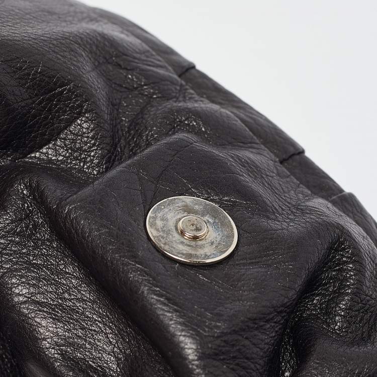 Pre Owned Gucci Black Leather Large Hysteria Hobo