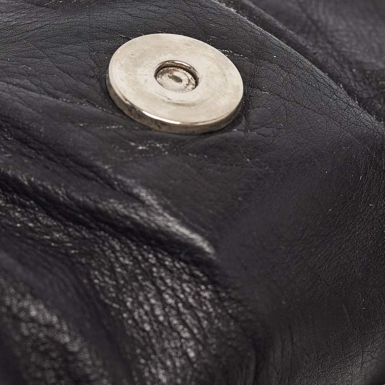 Pre Owned Gucci Black Leather Large Hysteria Hobo