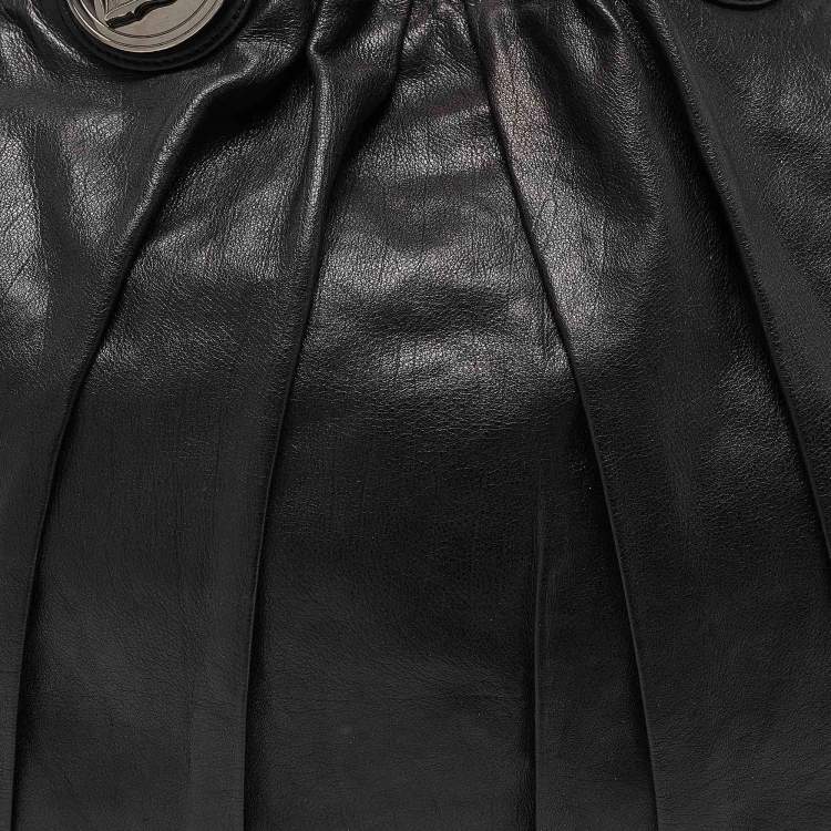Pre Owned Gucci Black Leather Large Hysteria Hobo