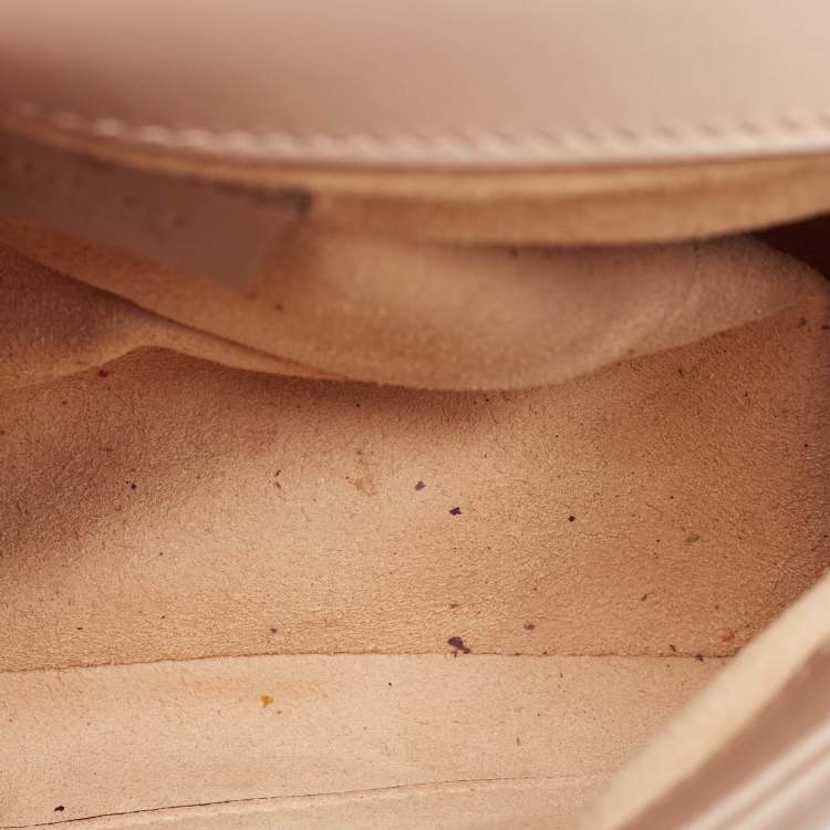 Pre Owned Gucci Beige Matelasse Leather Mini GG Marmont Top Handle Bag