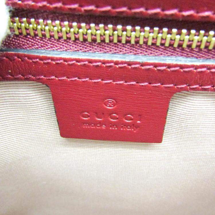 Pre Owned Gucci Red/Black Leather Small Arli Crossbody Bag