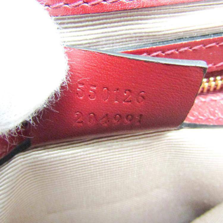 Pre Owned Gucci Red/Black Leather Small Arli Crossbody Bag