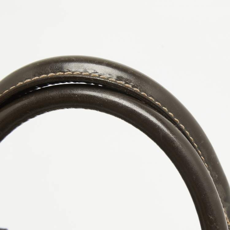 Pre Owned Gucci Dark Brown/BeigeGG Supreme Canvas Medium Joy Boston Bag