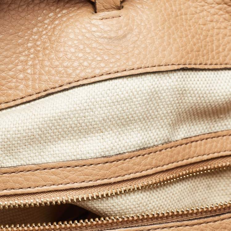 Pre Owned Gucci Beige Leather Medium Soho Chain Tote