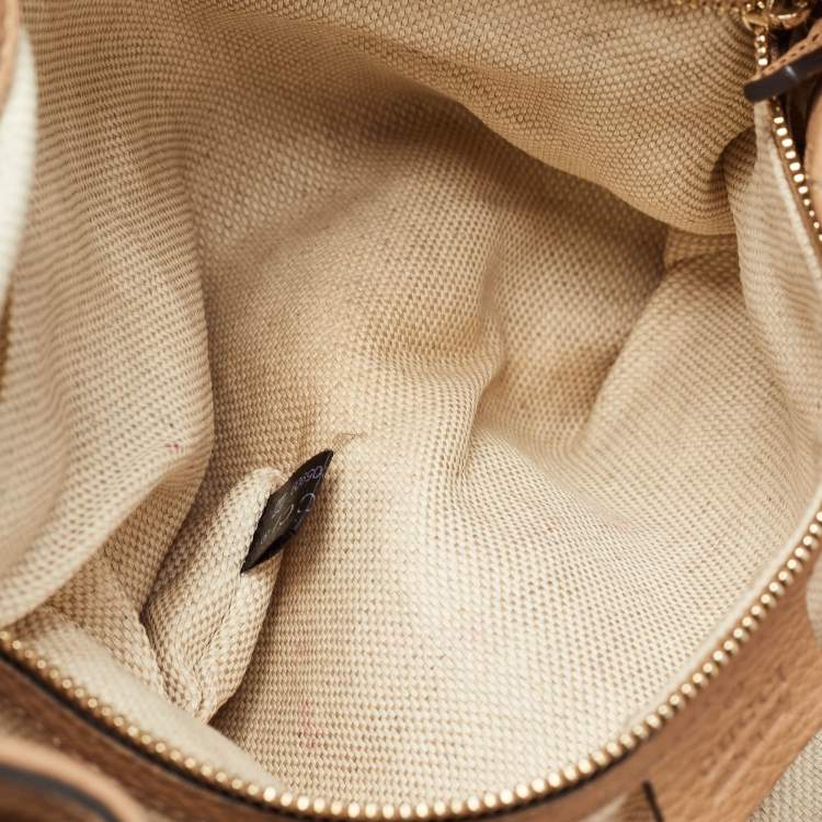 Pre Owned Gucci Beige Leather Medium Soho Chain Tote