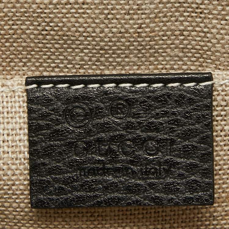 Pre Owned Gucci Black Leather Dollar Interlocking G Crossbody Bag
