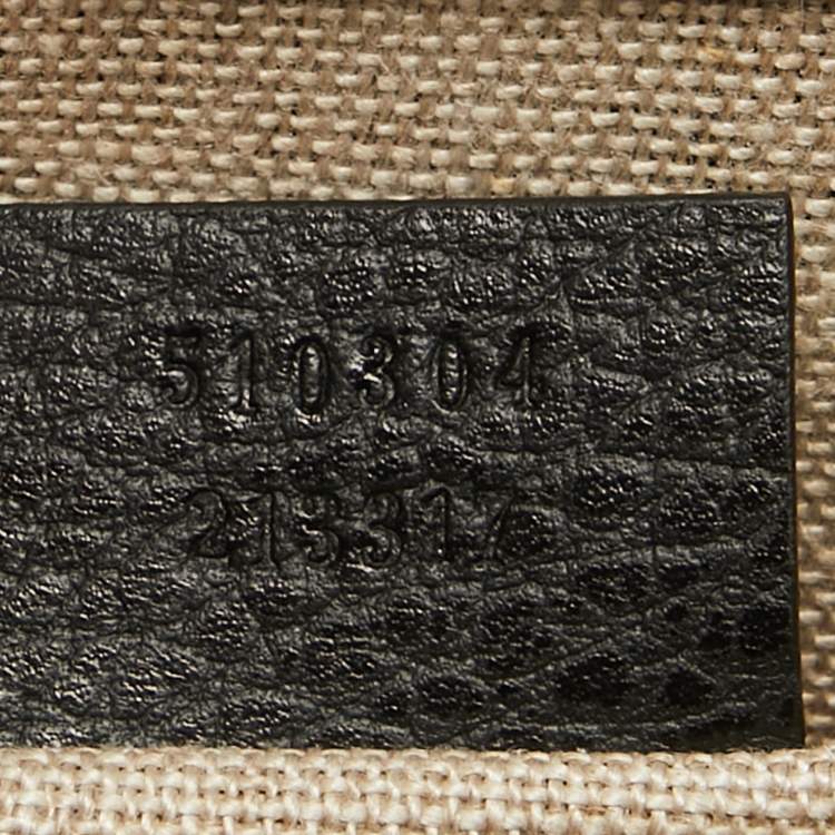 Pre Owned Gucci Black Leather Dollar Interlocking G Crossbody Bag
