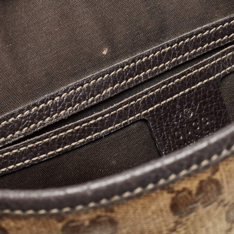 Pre Owned Gucci Beige GG Crystal Canvas and Leather Abbey Messenger Bag