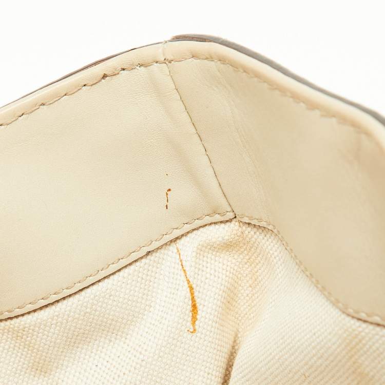 Pre Owned Gucci Brown/Beige GG Canvas and Leather Medium Mayfair Bow Tote