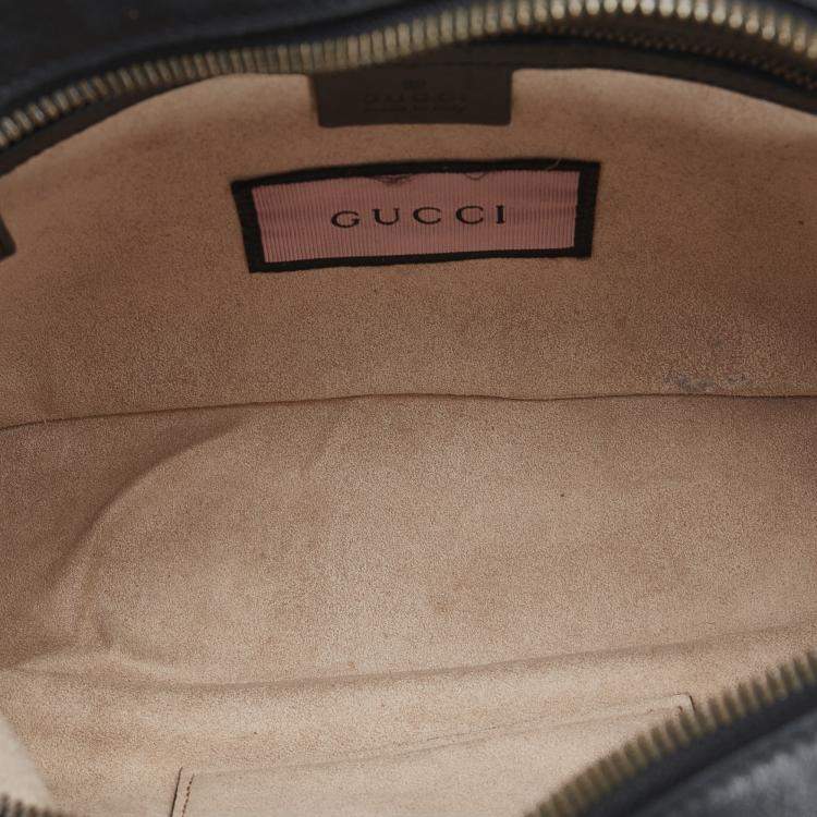 Pre Owned Gucci Black Leather Ghost GG Marmont Bag