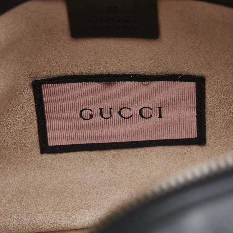 Pre Owned Gucci Black Leather Ghost GG Marmont Bag