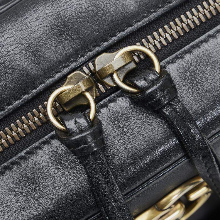 Pre Owned Gucci Black Leather Ghost GG Marmont Bag