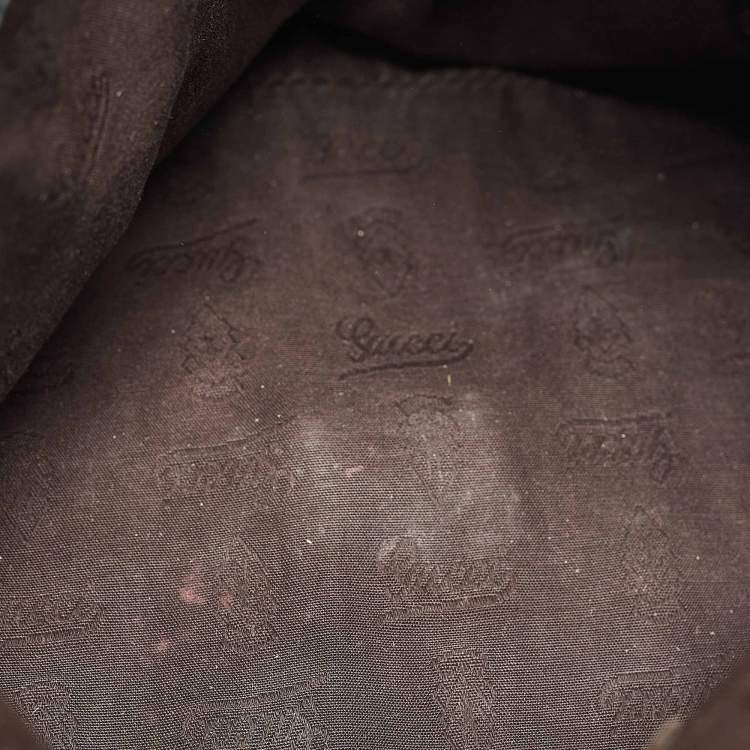 Pre Owned Gucci Brown/Dark Green GG Canvas and Leather Charm Dome Satchel