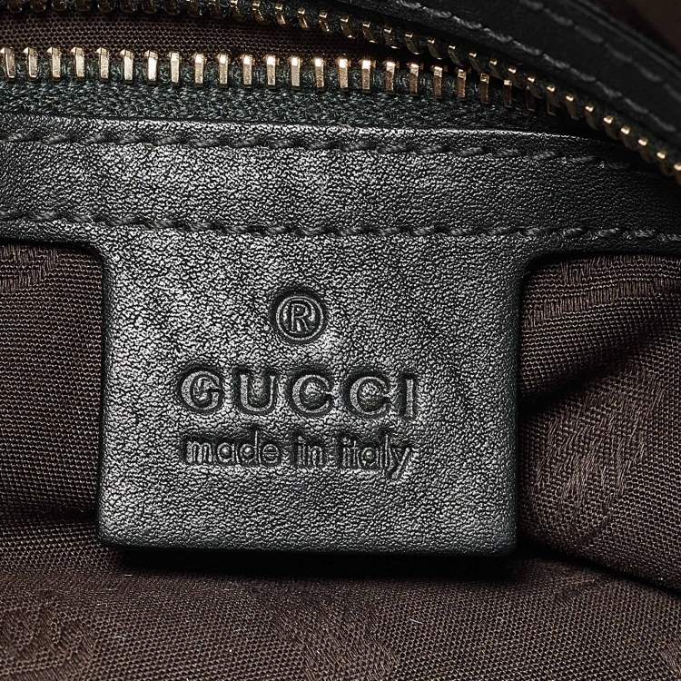Pre Owned Gucci Brown/Dark Green GG Canvas and Leather Charm Dome Satchel