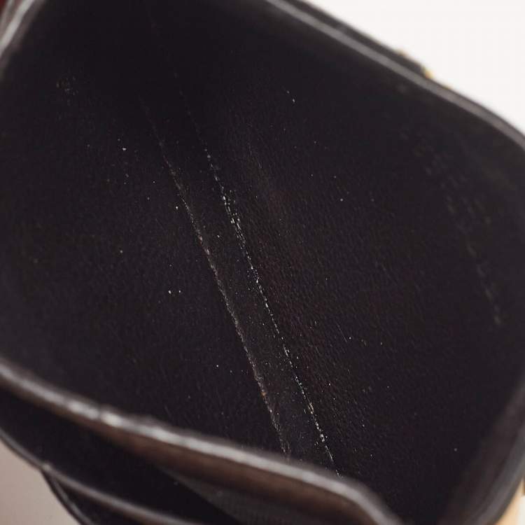 Pre Owned Gucci Beige/Ebony GG Supreme Canvas and Leather Neo Vintage Card Holder
