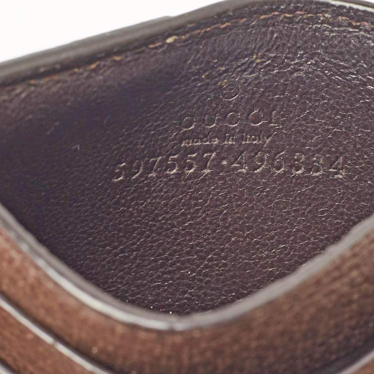 Pre Owned Gucci Beige/Ebony GG Supreme Canvas and Leather Neo Vintage Card Holder
