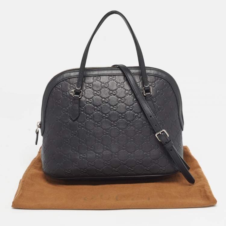 Pre Owned Gucci Black Guccissima Leather Dome Bag