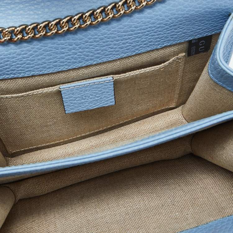 مملوكة مسبقًا Gucci Blue Leather Small Interlocking G Shoulder Bag
