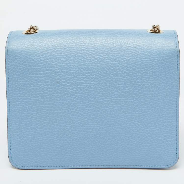 مملوكة مسبقًا Gucci Blue Leather Small Interlocking G Shoulder Bag
