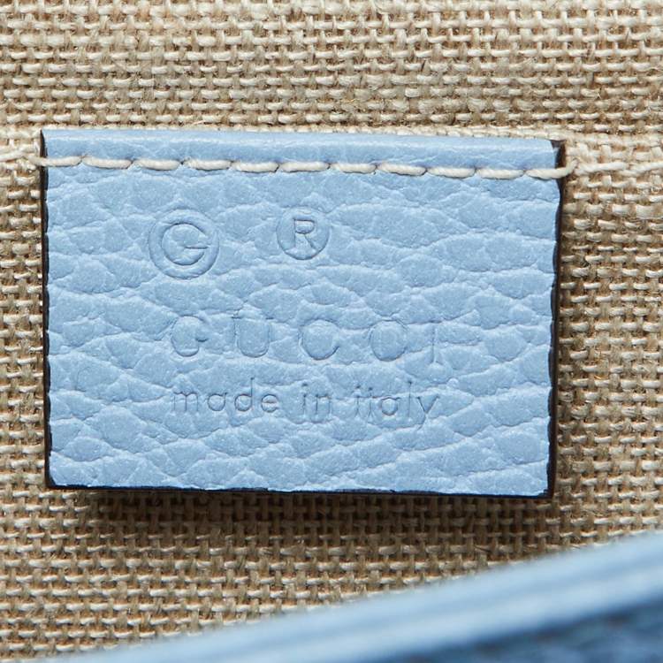 مملوكة مسبقًا Gucci Blue Leather Small Interlocking G Shoulder Bag