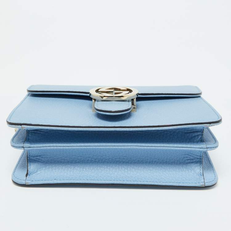 مملوكة مسبقًا Gucci Blue Leather Small Interlocking G Shoulder Bag
