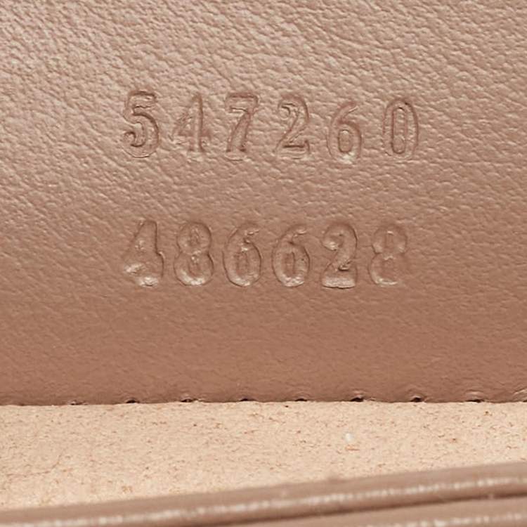 Pre Owned Gucci Dusty Pink Matelassé Leather Mini GG Marmont Top Handle Bag
