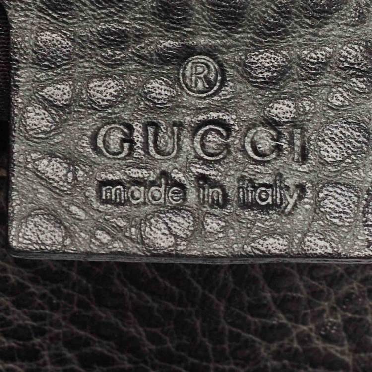 Pre Owned Gucci Grey Leather Large Pelham Hobo