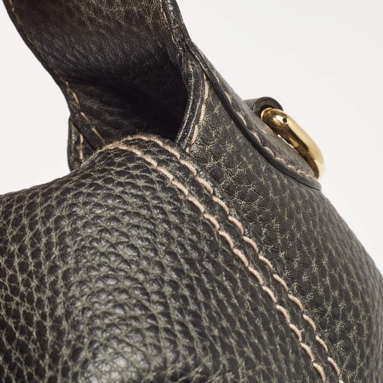 Pre Owned Gucci Grey Leather Large Pelham Hobo
