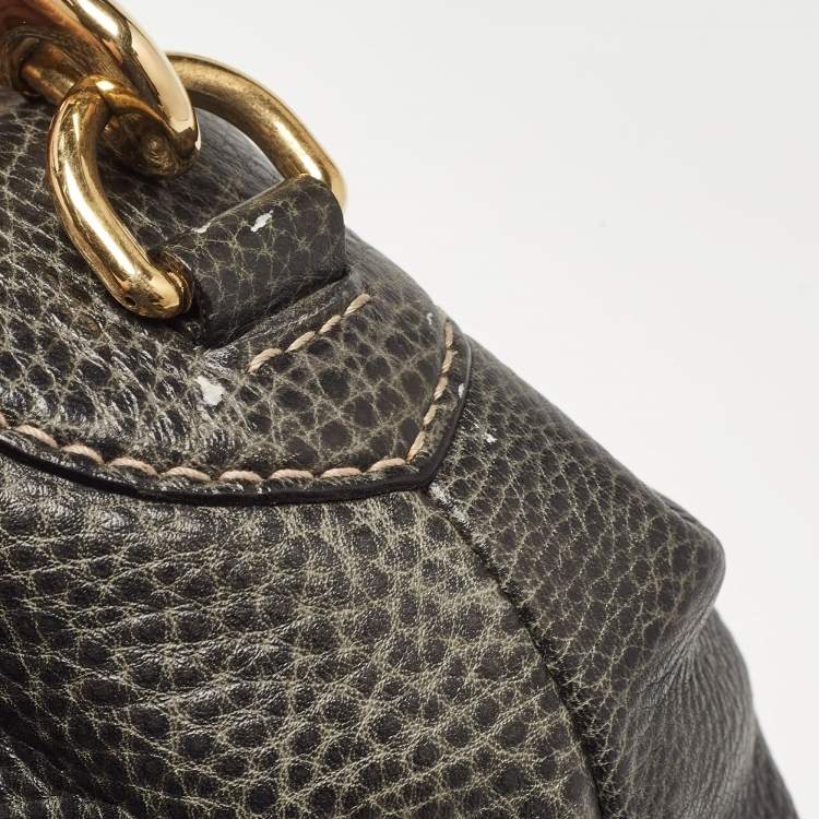 Pre Owned Gucci Grey Leather Large Pelham Hobo