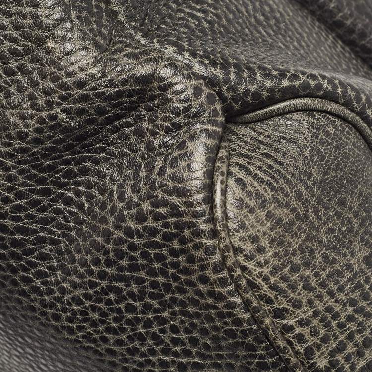 Pre Owned Gucci Grey Leather Large Pelham Hobo