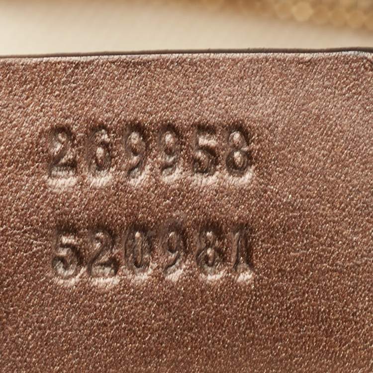 Pre Owned Gucci Dark Brown Guccissima Leather Heart Bit Charm Hobo
