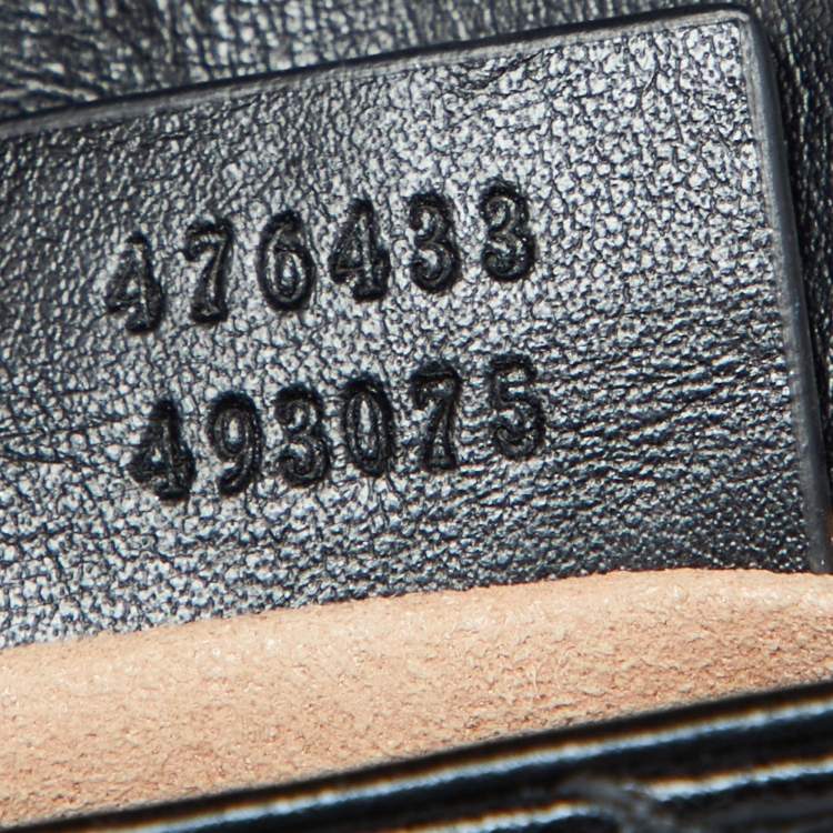Pre Owned Gucci Black Matelassé Leather GG Marmont Super Mini Shoulder Bag
