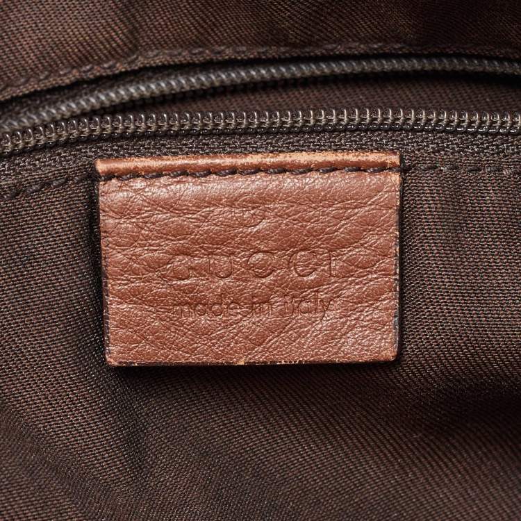 Pre Owned Gucci Beige/Brown GG Canvas and Leather Medium Sukey Tote