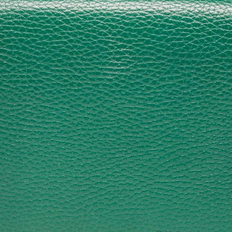 Pre Owned Gucci Green Leather Dionysus Wallet On Chain