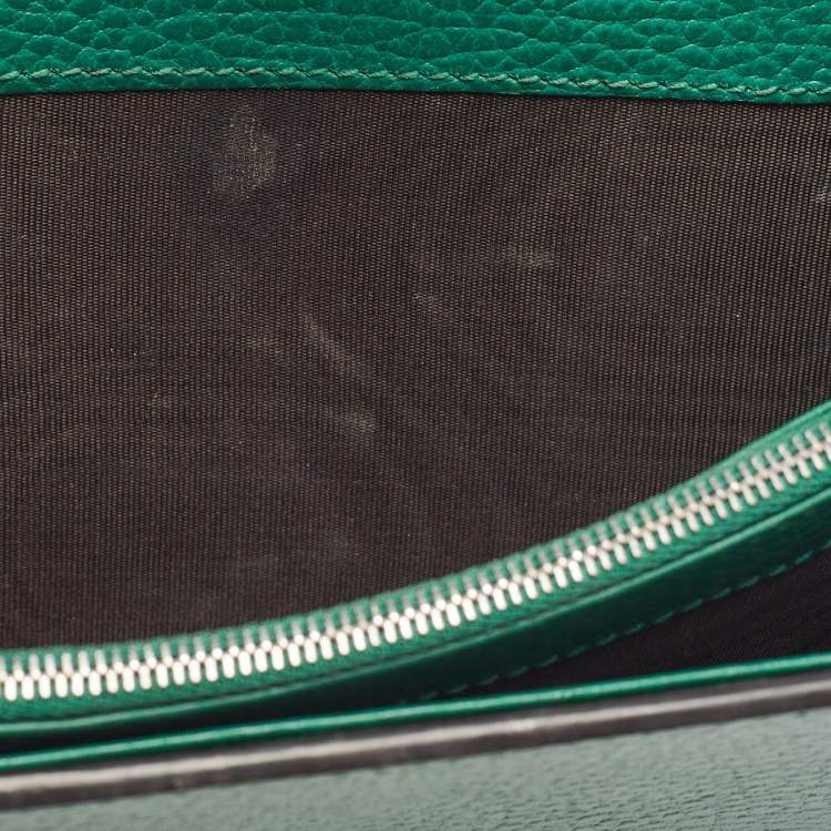 Pre Owned Gucci Green Leather Dionysus Wallet On Chain