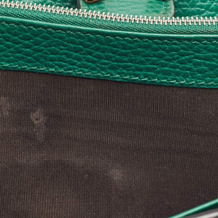Pre Owned Gucci Green Leather Dionysus Wallet On Chain