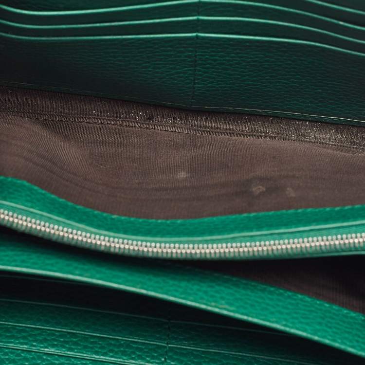 Pre Owned Gucci Green Leather Dionysus Wallet On Chain