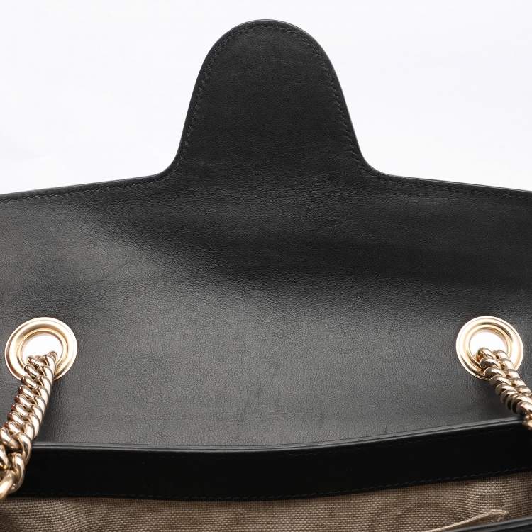 Pre Owned Gucci Black Microguccissima Leather Medium Emily Chain Shoulder Bag