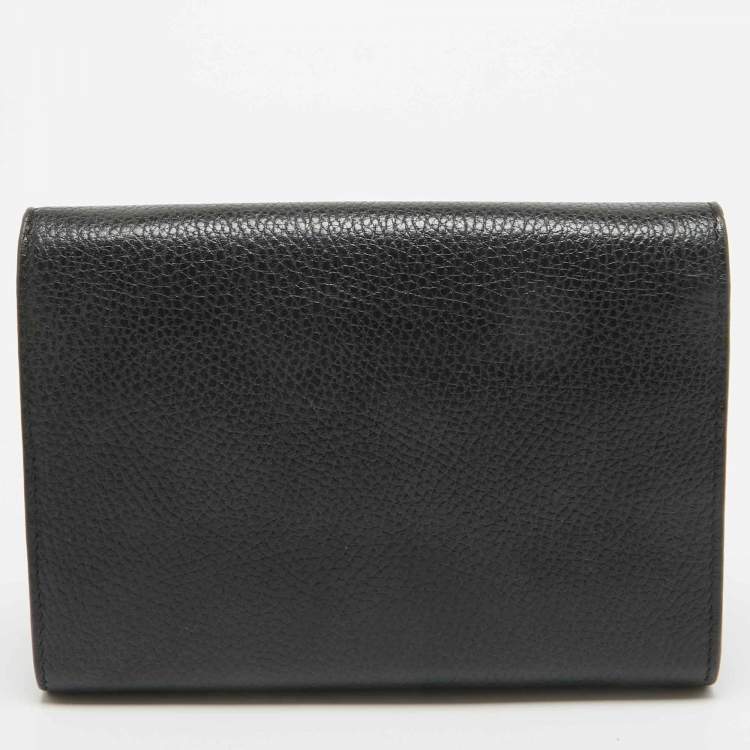 Pre Owned Gucci Black Leather Mini Dionysus Wallet On Chain