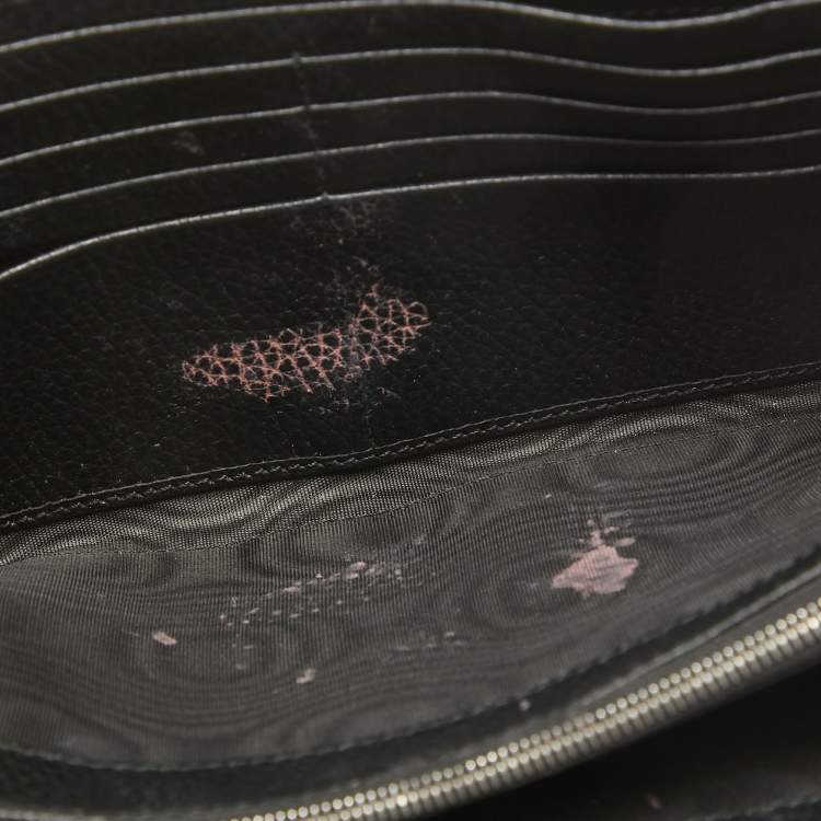 Pre Owned Gucci Black Leather Mini Dionysus Wallet On Chain