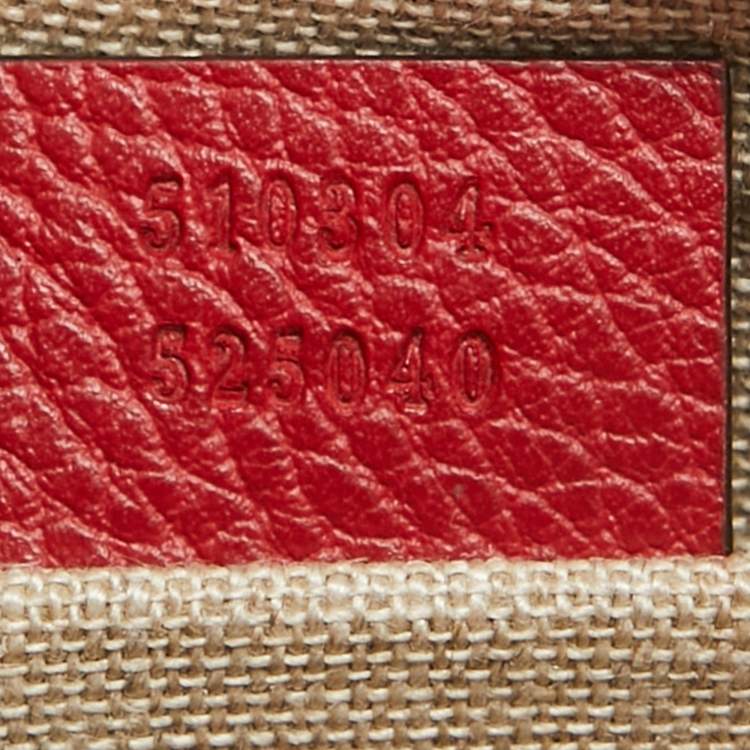 Pre Owned Gucci Red Leather Small Dollar Interlocking G Crossbody Bag