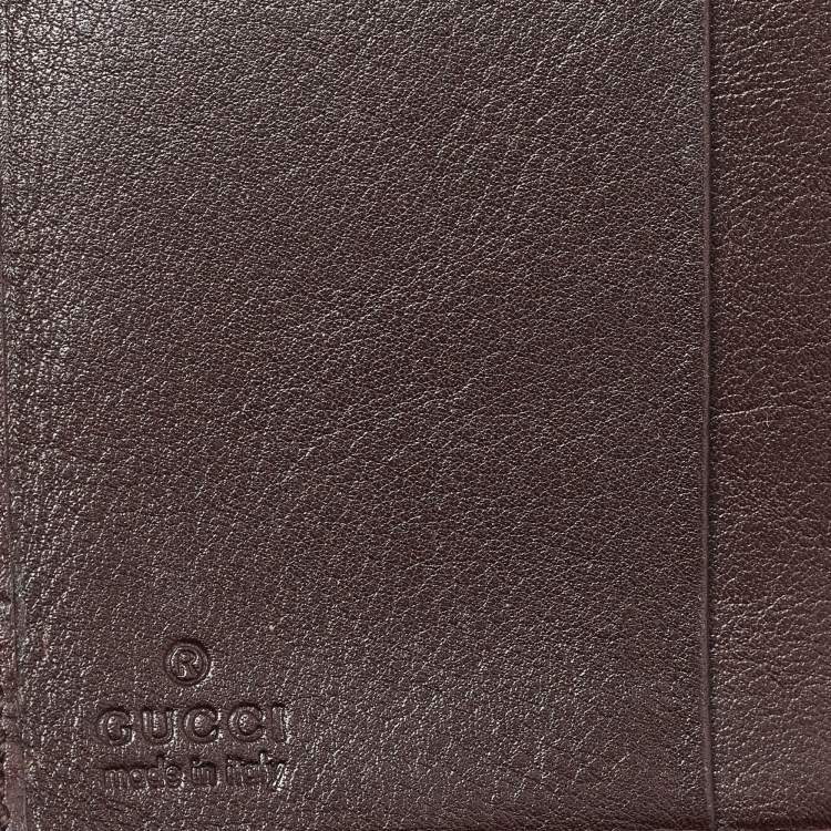 Pre Owned Gucci Brown Guccissima Leather Hysteria Continental Wallet
