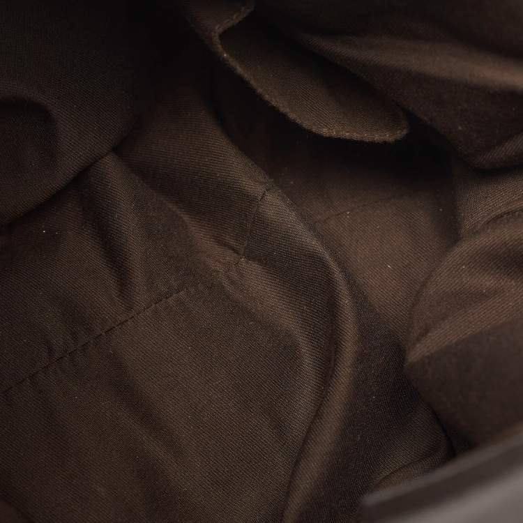 Pre Owned Gucci Brown/Beige GG Canvas and Leather Abbey D-Ring Hobo