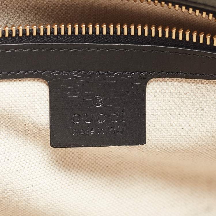 Pre Owned Gucci Black Leather Small Horsebit 1955 Top Handle Bag