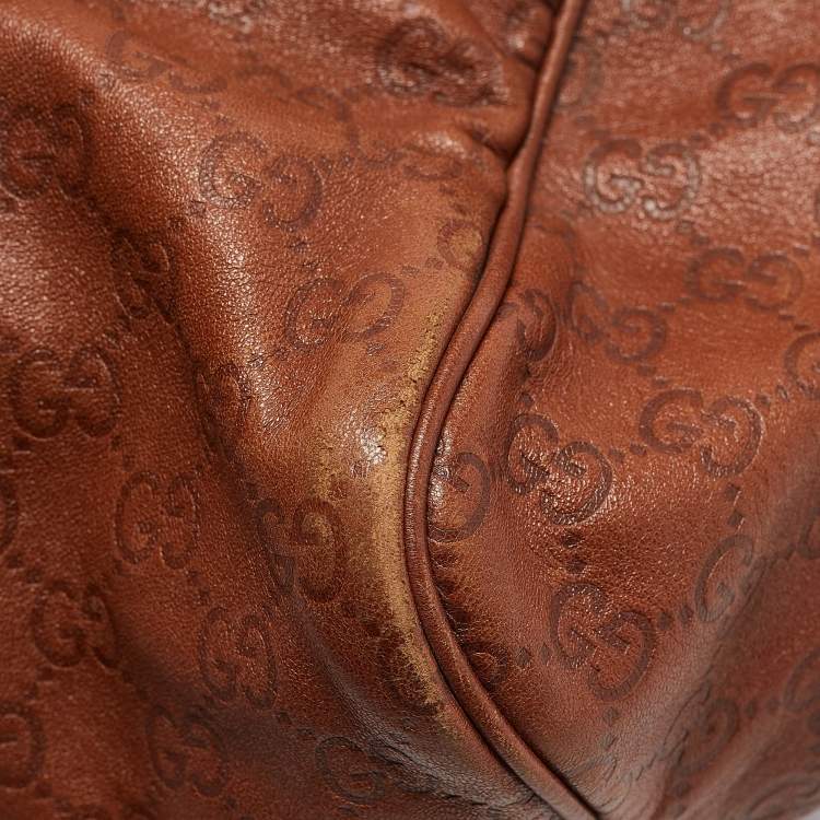 Pre Owned Gucci Brown Guccissima Leather Medium Joy Boston Bag