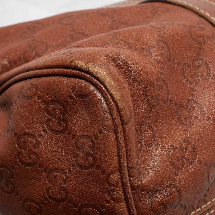 Pre Owned Gucci Brown Guccissima Leather Medium Joy Boston Bag