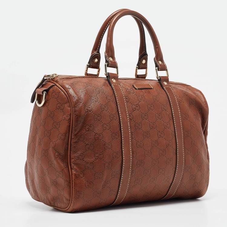 Pre Owned Gucci Brown Guccissima Leather Medium Joy Boston Bag