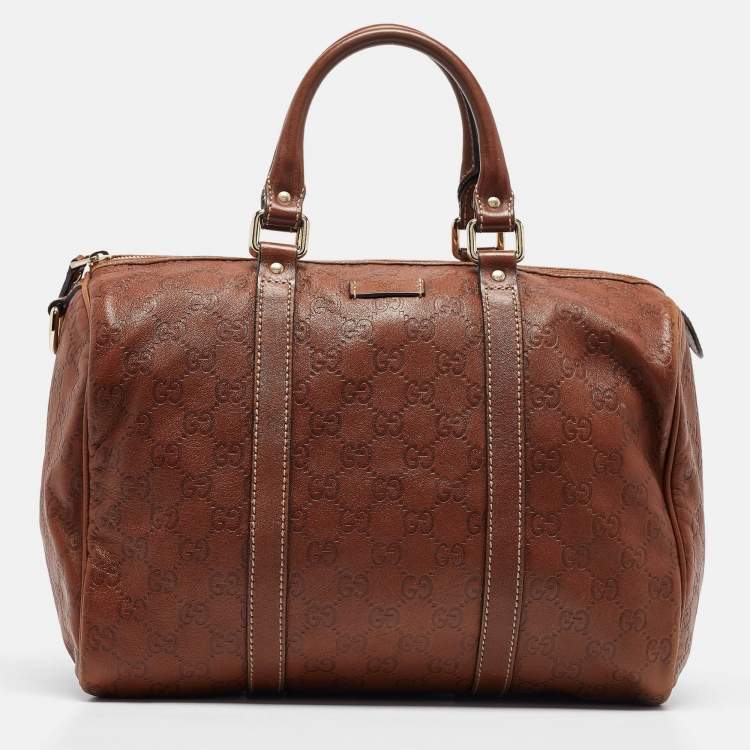 Pre Owned Gucci Brown Guccissima Leather Medium Joy Boston Bag