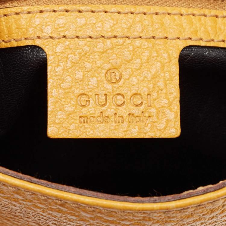 Pre Owned Gucci Yellow Leather Jackie Hobo