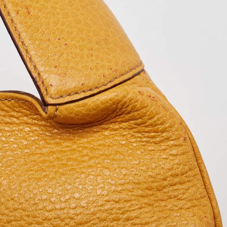 Pre Owned Gucci Yellow Leather Jackie Hobo